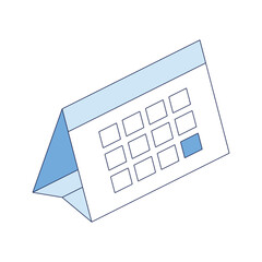 Desk calendar. Vector 3d line isometric, color web icons, new flat style. Creative design idea for infographics.