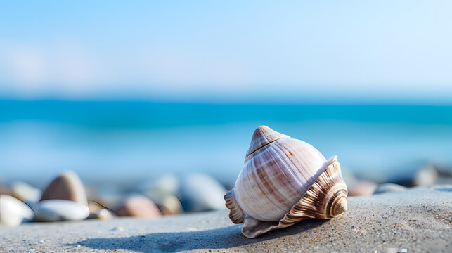 Beautiful white shells on the beach