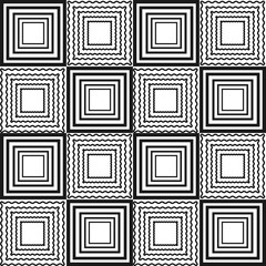 Seamless pattern with hypnotic squares. Graphic design. Vector illustration