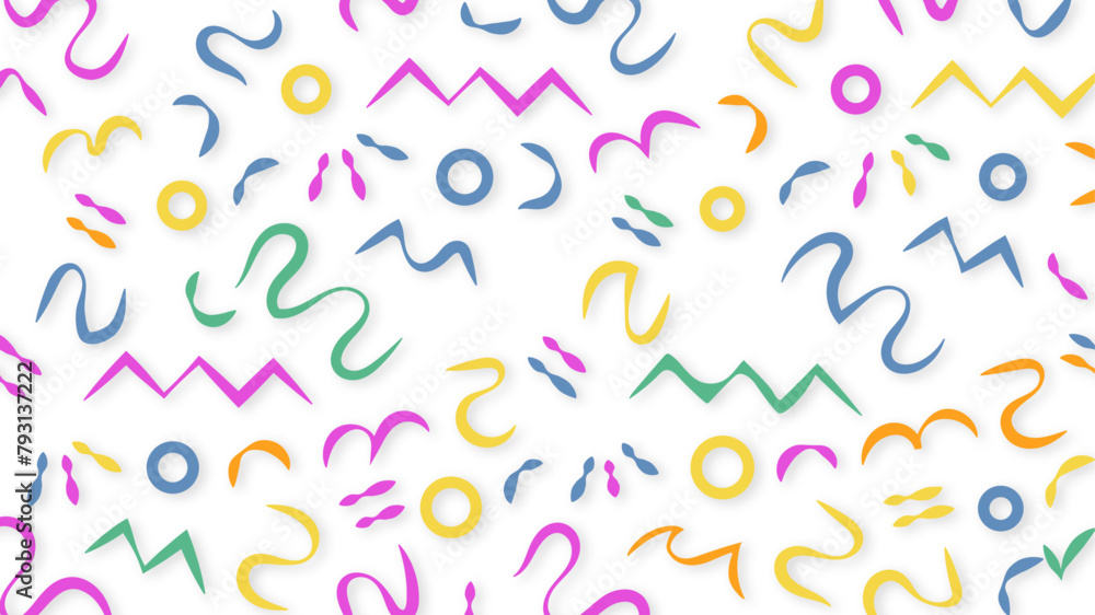 Poster creative minimalist style art symbol collection for childrens party celebrations. fun colorful abstr