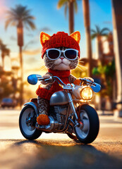 Crochet Cat Cruisin' at Sundown 4K HD Artstation Trending Shot