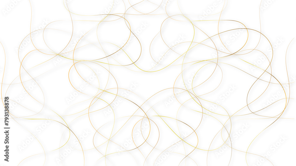 Poster colorful random pattern line stroke on a transparent background. decorative golden pattern with tang