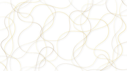 Colorful random pattern line stroke on a transparent background. Decorative golden pattern with tangled curved lines. Random chaotic lines abstract geometric pattern vector background.	
