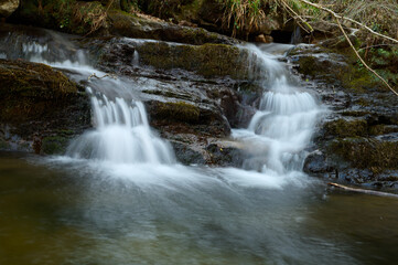 Lamiña Waterfalls in the Saja-Besaya Natural Park. Cantabria. Spain