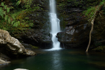 Lamiña Waterfalls in the Saja-Besaya Natural Park. Cantabria. Spain