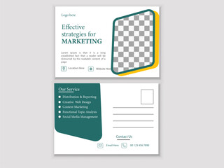 Creative Vector postcard Design for Business Solution and Marketing Agency 