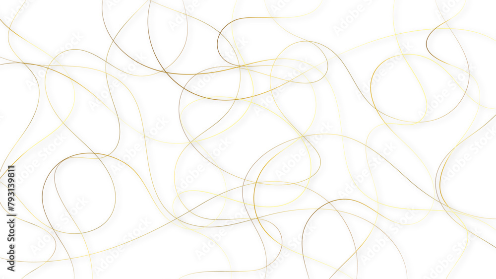 Poster colorful random pattern line stroke on a transparent background. decorative golden pattern with tang