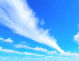 Fototapeta na wymiar 爽やかな青空と雲。流れ雲。AI生成画像。