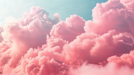 Dreamy pink cloudscape at sunset