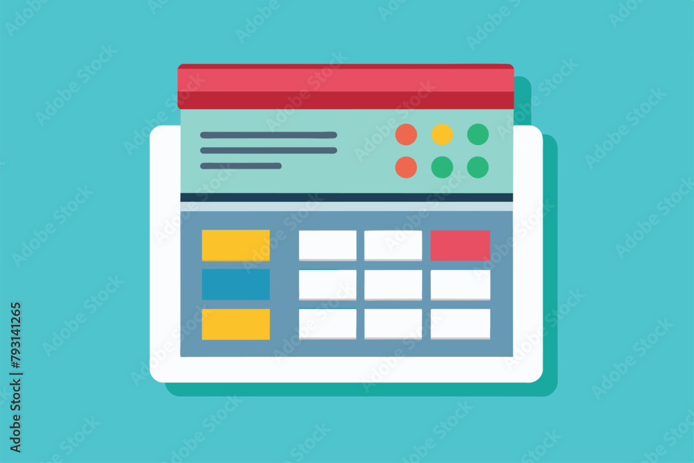 Poster minimalistic flat vector design of a calculator, representing a data entry tool, data entry tool, si