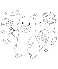 Canadian flag coloring page illustration / Canada symbol coloring page