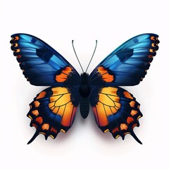 a blue and orange butterfly