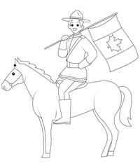 Canadian flag coloring page illustration / Canada symbol coloring page