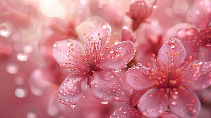 The Sakura flower cosmetic promotional poster template is adorned with pink petals. The package is paired with a realistic 3D face care background, and it is illustrated in a defocused manner.