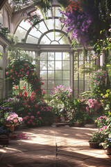 "Victorian Conservatory: A Floral Haven Under Glass
