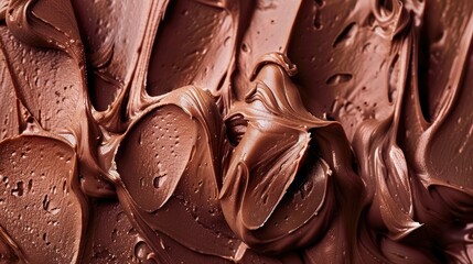 Texture of delicate chocolate cream close-up