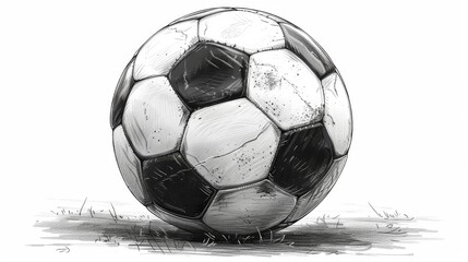 Soccer ball silhouette. Championship final game sport competition outline drawing modern illustration.