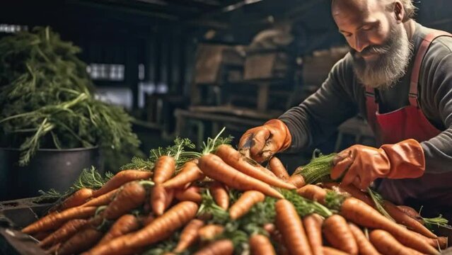 agricultor familiar de cenouras