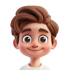 3d portraits of happy people on a white background. Cartoon characters boy and man, vector illustration