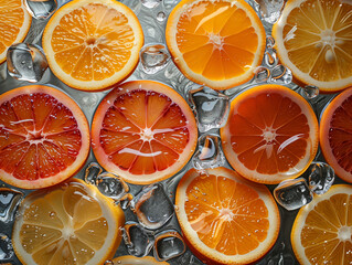 Close up of Oranges and Ice