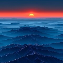 Blue Ridge Mountains at sunset - obrazy, fototapety, plakaty
