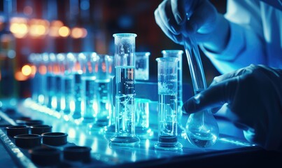 A chemist is doing laboratory chemical research