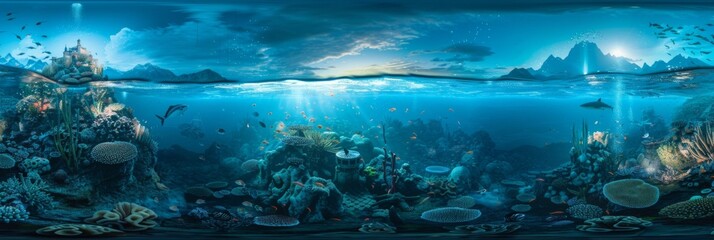 Degrees View of a Fascinating Sunken City Beneath the Ocean Waves