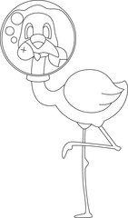 Flamingo Fish Aquarium Animal Vector Graphic Art Illustration