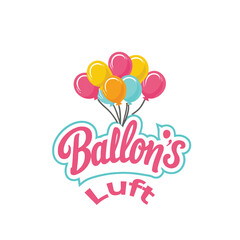 happy birthday card with balloons, birthday logo design, typography design, text design, balloon shop logo design