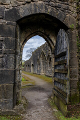 Medieval Whalley Abbey Doorway, Lancashire, England 