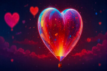 Fantasy Valentine's Day with heart digital art