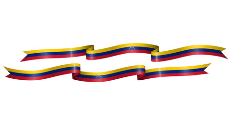 set of flag ribbon with colors of Venezuela for independence day celebration decoration