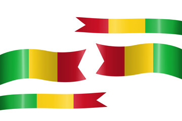 set of flag ribbon with colors of Mali for independence day celebration decoration