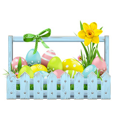 Vector Easter Blue Wooden Crate