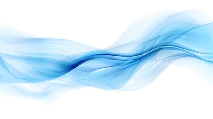Cold blue air currents. Abstract light air effect, wind, and streams of fresh breeze. Design element on the white background.

