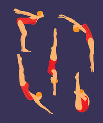 Yoga poses vector illustration. Yoga poses vector set. Hand drawing yoga pose icons