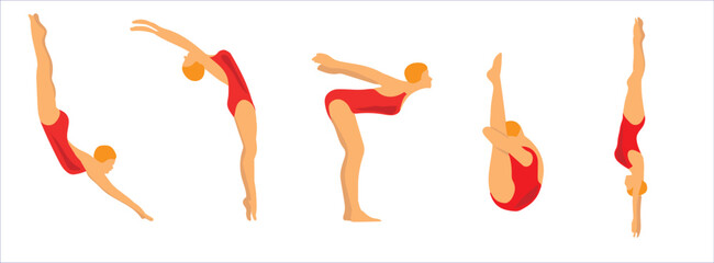 Yoga poses vector illustration. Yoga poses vector set. Hand drawing yoga pose icons