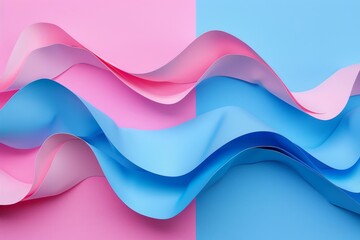  one blue and two pink, and a light pink rectangle centrally positioned