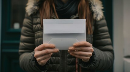  A person tightly grips two sheets of paper, one in each hand