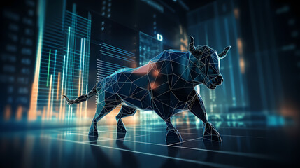 Bull market, financial stock market concept
