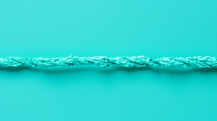   A tight knot in the center of a rope against a blue background ..Or, if you prefer to include the word close-up:..