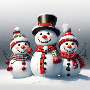 Christmas snowman character emoticon. The image is isolated from background. Can be used for gift card, wallpaper, poster, background, sticker, emoticon. High resolution image vector.