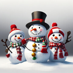 Christmas snowman character emoticon. The image is isolated from background. Can be used for gift card, wallpaper, poster, background, sticker, emoticon. High resolution image vector.