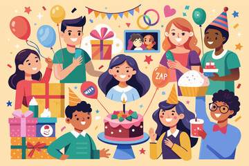 A birthday collage filled with memories and special moments