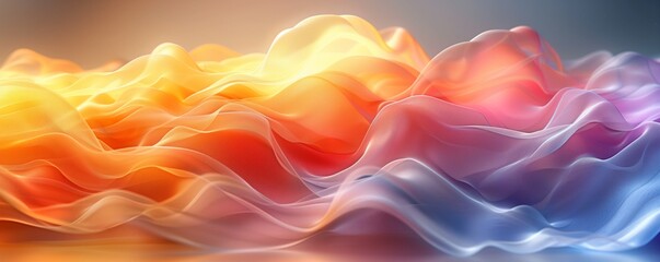 Obraz premium Abstract multicolored flowing fabric render