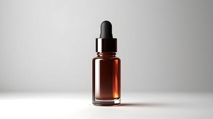 Glass bottle dropper mockup template isolated on white  background. Natural Organic Spa Cosmetic concept. Skin care product, aromatic oil