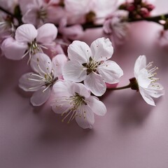 spring with a cherry blossom flowers delicately arranged to provide ample copy space