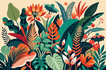 Rustic botanical illustrations featuring local flora