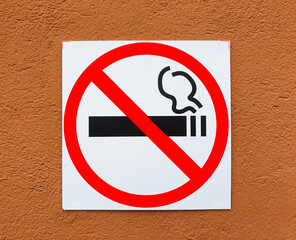 No smoking sign. Non-smoking area. No smoking sign.