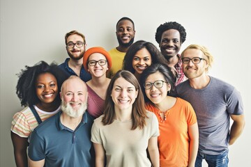 Diversity People Group Teamwork Diversity Concept. Portrait Of Multiethnic Group Of People